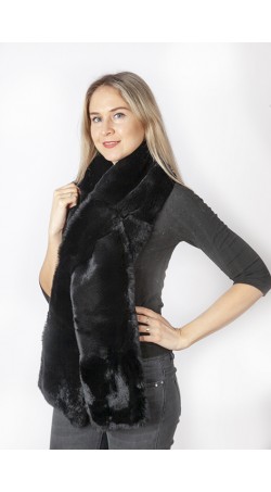 Black rex fur scarf